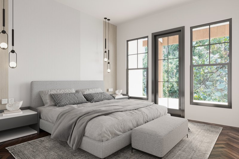 House Blueprint - Interior - Master Bedroom 1 for Ranch House Plan #54-460 - 3 bed, 2.5 bath
