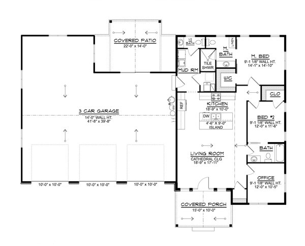 House Blueprint - Country Floor Plan - Main Floor Plan #1064-377