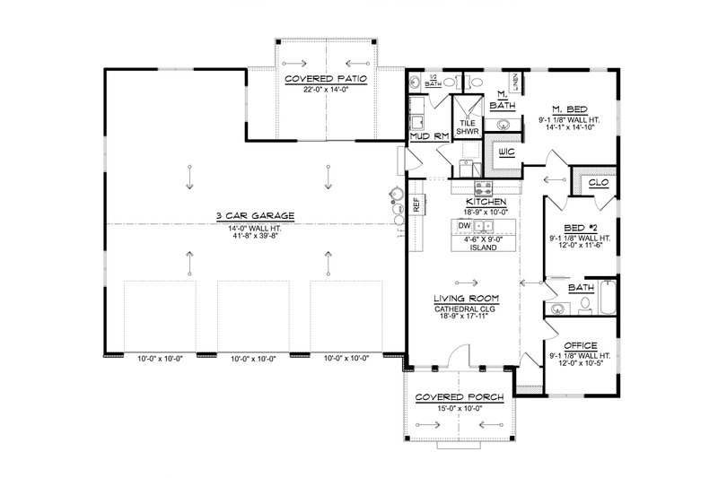 Home Plan - Floor Plan - Main Floor for Country House Plan #1064-377 - 2 bed, 2.5 bath