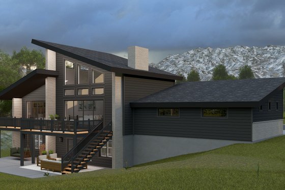 Exterior - Rear Elevation 2 for Modern House Plan #1060-365 - 3 bed, 2.5 bath