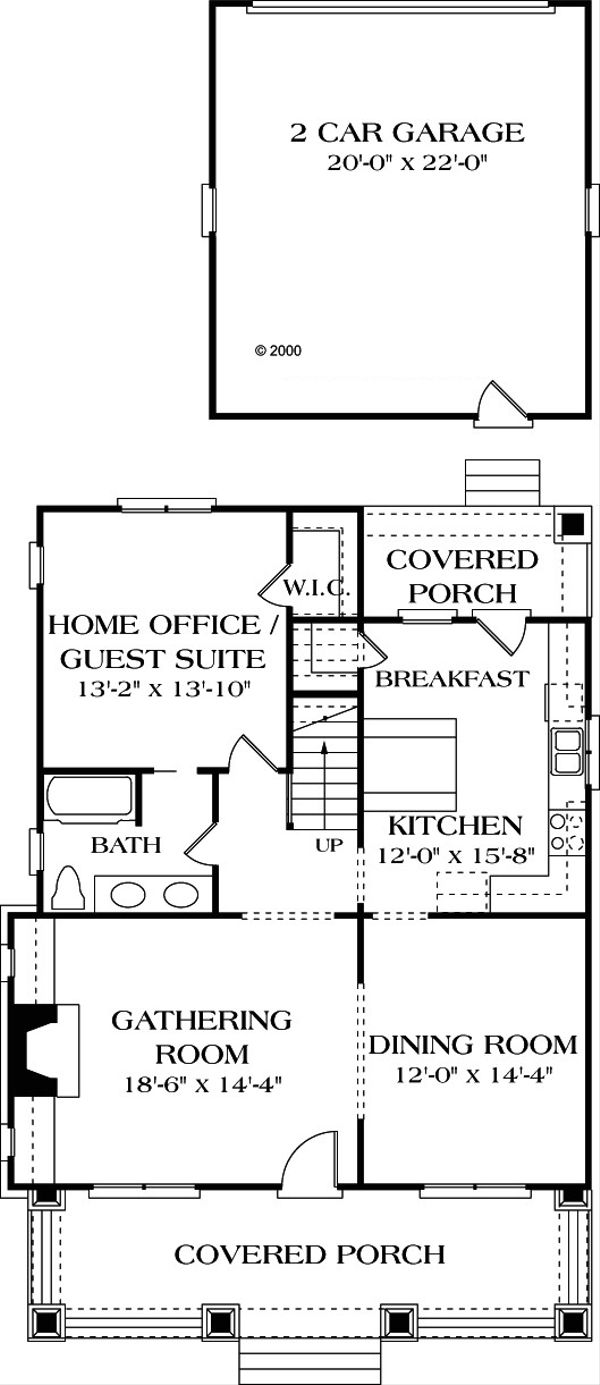 Craftsman Floor Plan - Main Floor Plan #453-3