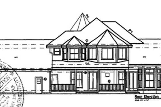 Exterior - Rear Elevation for Colonial House Plan #417-361 - 4 bed, 3.5 bath