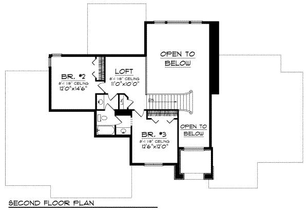Architectural House Design - Traditional Floor Plan - Upper Floor Plan #70-694