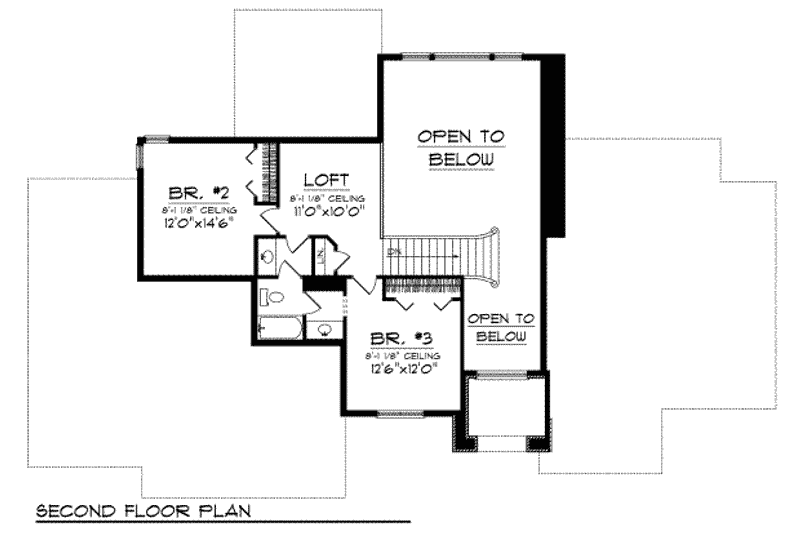 Home Plan - Floor Plan - Upper Floor for Traditional House Plan #70-694 - 3 bed, 3.5 bath