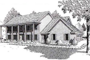 Southern Exterior - Front Elevation Plan #312-796