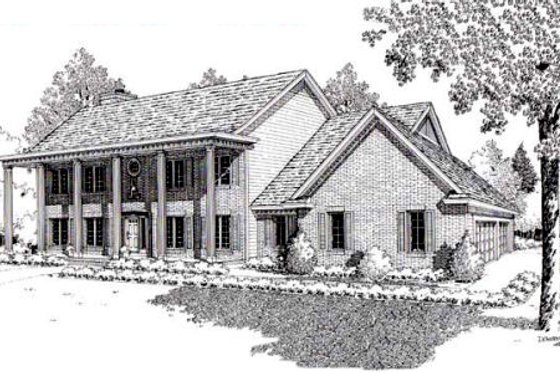 Exterior - Front Elevation for Southern House Plan #312-796 - 4 bed, 4 bath