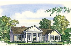 House Design - Exterior - Front Elevation for Classical House Plan #1016-11 - 3 bed, 2 bath