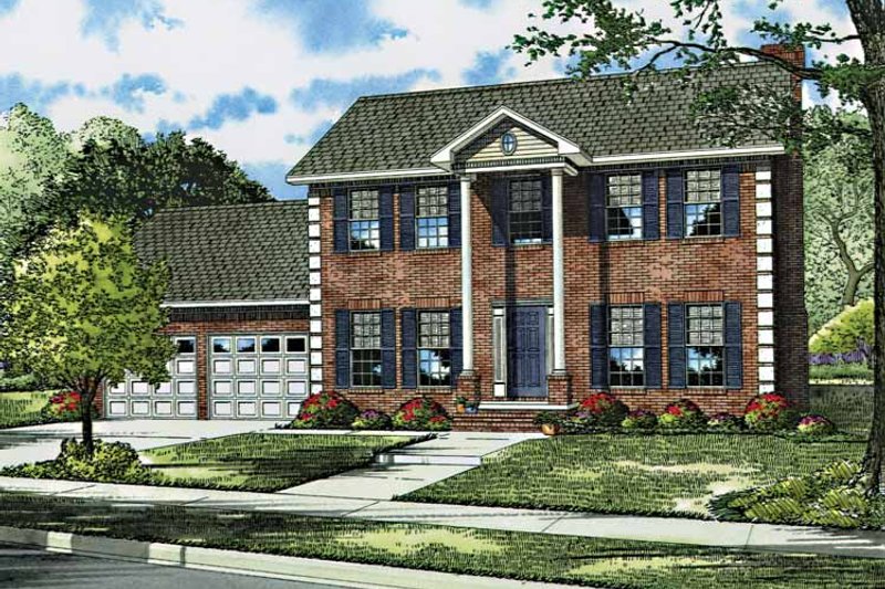 Home Plan - Exterior - Front Elevation 3 for Classical House Plan #17-3044 - 4 bed, 2.5 bath