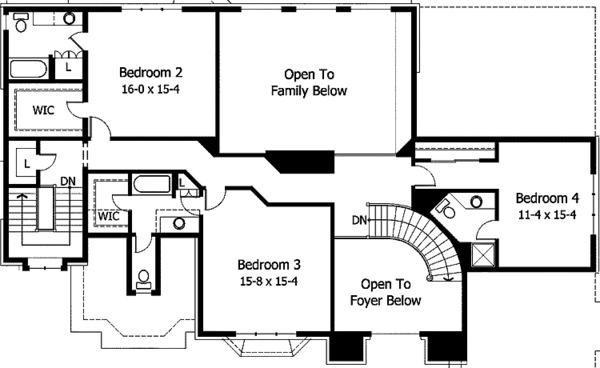Home Plan - Traditional Floor Plan - Upper Floor Plan #51-795