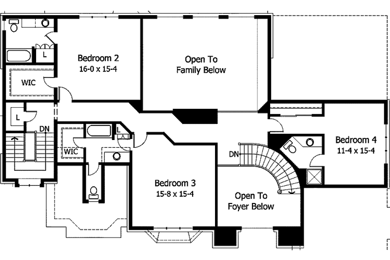 Home Plan - Floor Plan - Upper Floor for Traditional House Plan #51-795 - 4 bed, 4 bath