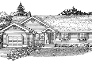 Country Exterior - Front Elevation Plan #47-1006