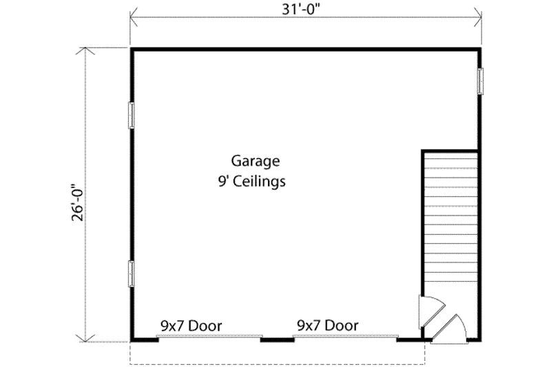 House Plan Design - Floor Plan - Main Floor for Traditional House Plan #22-460 - 1 bed, 1 bath