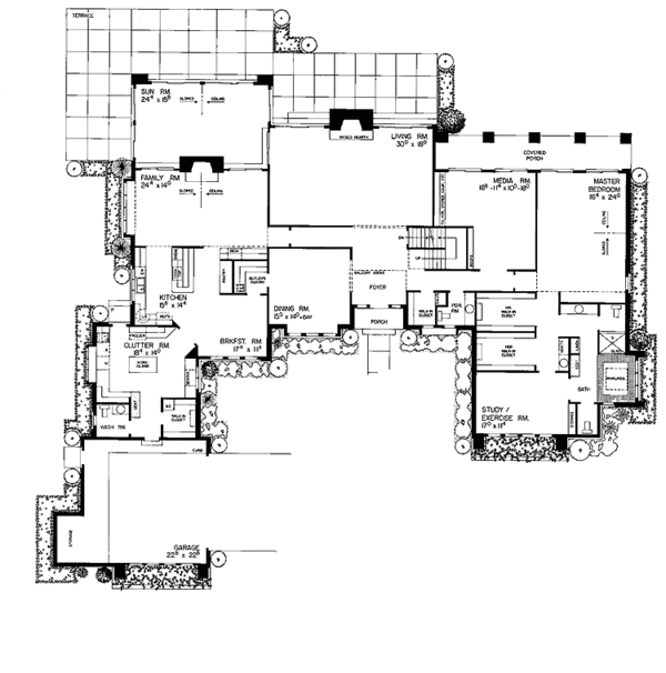 Home Plan - Contemporary Floor Plan - Main Floor Plan #72-788