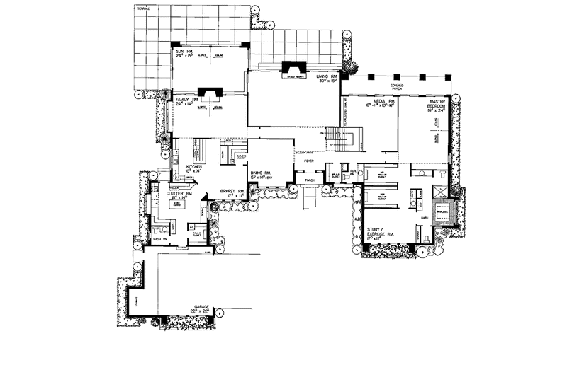 Home Plan - Floor Plan - Main Floor for Contemporary House Plan #72-788 - 3 bed, 2 bath