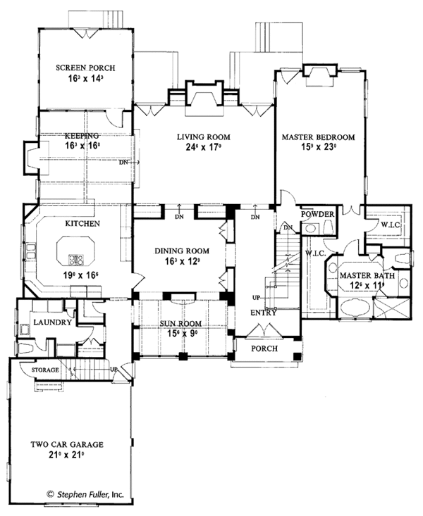 House Plan Design - Country Floor Plan - Main Floor Plan #429-357