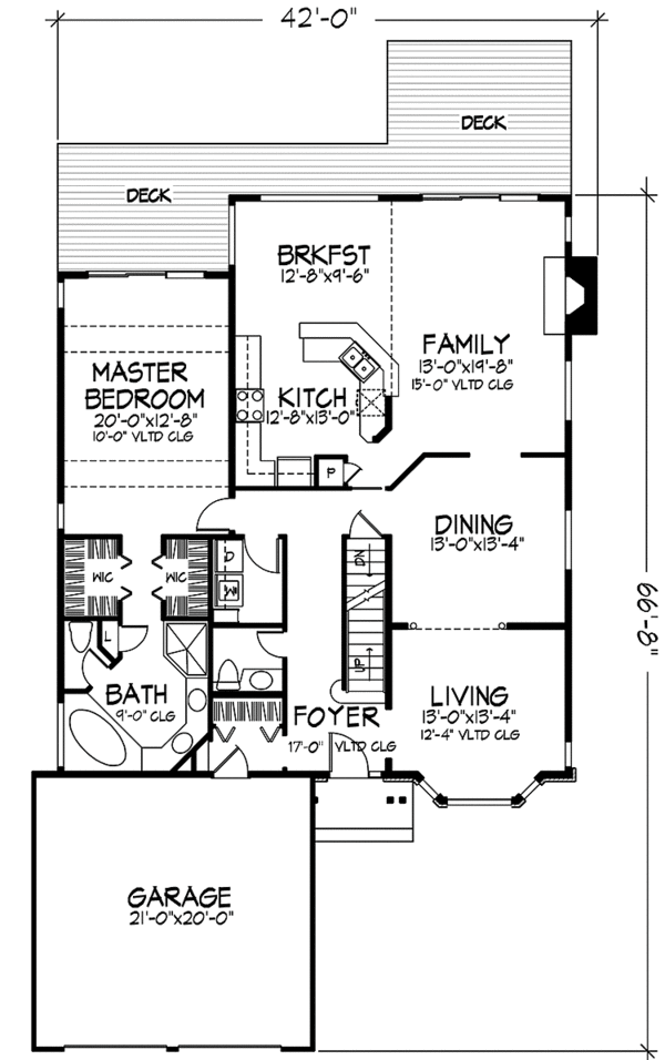 House Plan Design - Prairie Floor Plan - Main Floor Plan #320-1056
