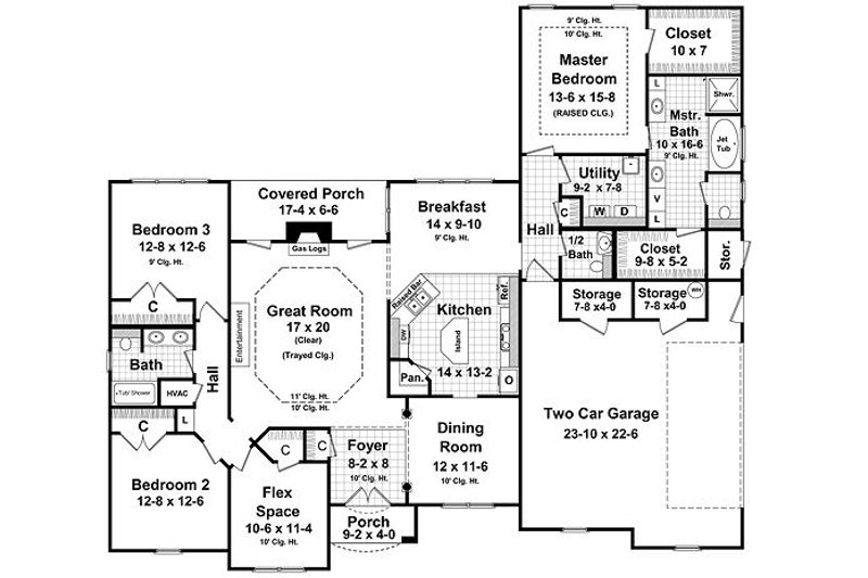 Home Plan - Floor Plan - Main Floor for European House Plan #21-223 - 3 bed, 2.5 bath