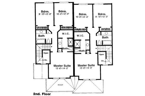 Floor Plan - Upper Floor for Traditional House Plan #303-127 - 3 bed, 2.5 bath