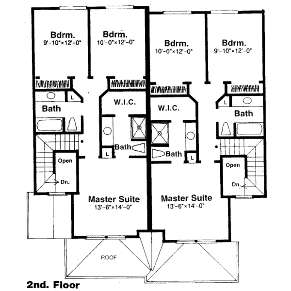 Traditional Floor Plan - Upper Floor Plan #303-127