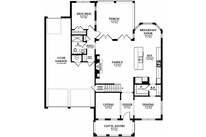 Dream House Plan - Floor Plan - Main Floor for Mediterranean House Plan #1058-131 - 4 bed, 3 bath