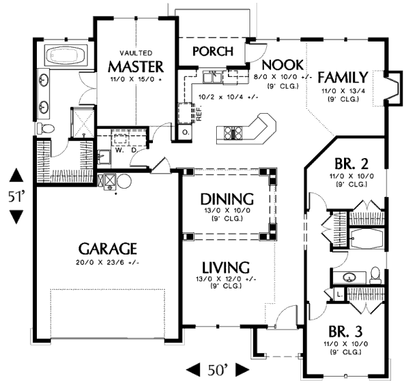House Plan Design - Traditional Floor Plan - Main Floor Plan #48-124