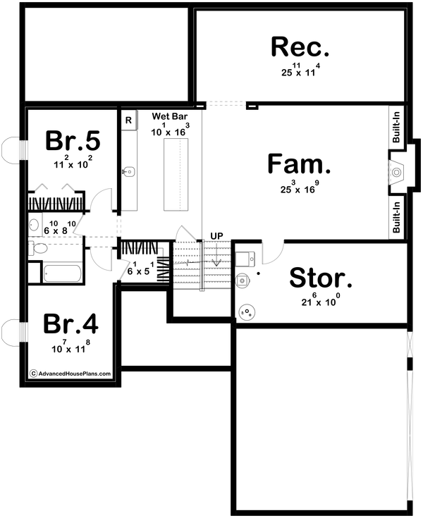 Farmhouse Floor Plan - Lower Floor Plan #455-216