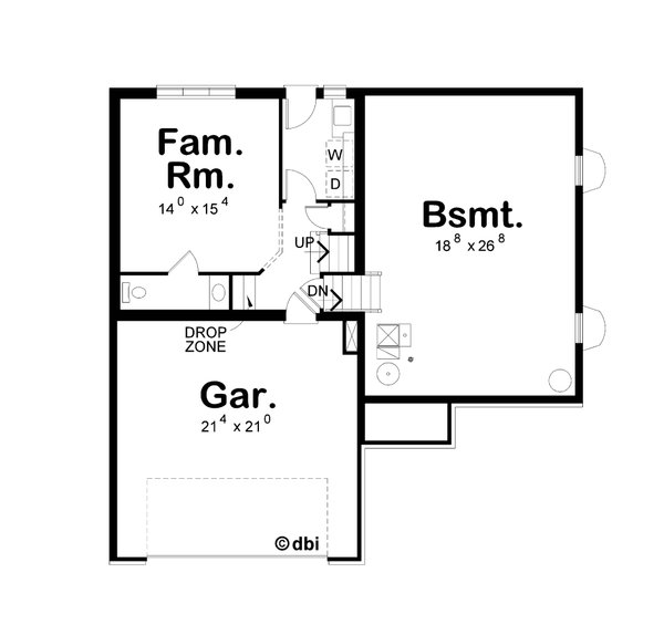 House Blueprint - Traditional Floor Plan - Lower Floor Plan #20-2582