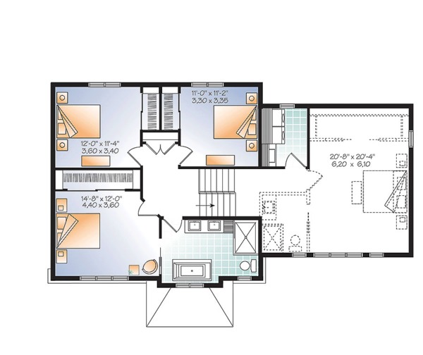 House Plan Design - Traditional Floor Plan - Upper Floor Plan #23-2626