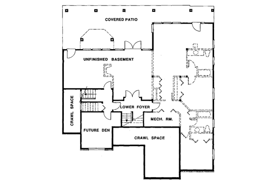 Floor Plan - Main Floor for Mediterranean House Plan #47-869 - 3 bed, 2.5 bath