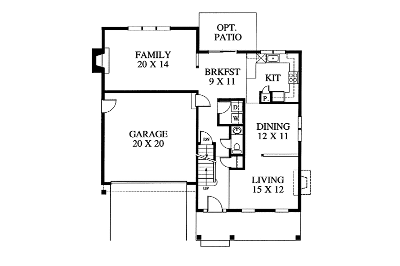 Dream House Plan - Floor Plan - Main Floor for Craftsman House Plan #1053-35 - 3 bed, 2.5 bath