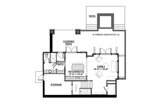 Floor Plan - Lower Floor for Craftsman House Plan #928-268 - 3 bed, 3.5 bath