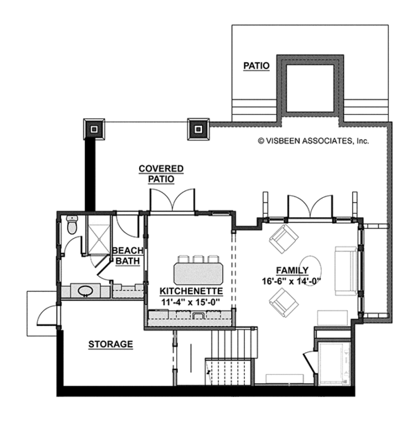 House Design - Craftsman Floor Plan - Lower Floor Plan #928-268