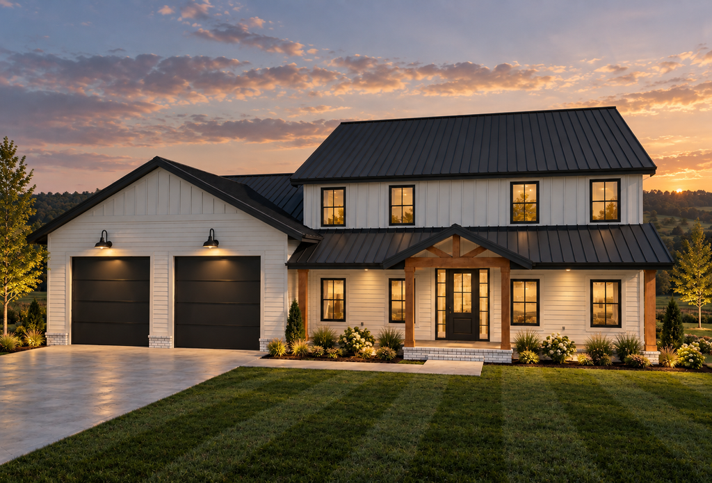 Exterior - Front Elevation 2 for Barndominium House Plan #1093-9 - 4 bed, 3.5 bath