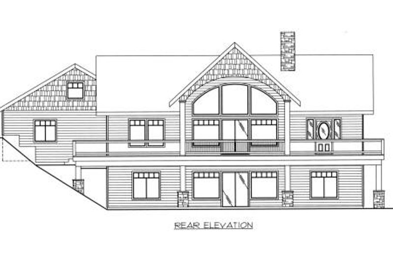 House Blueprint - Exterior - Rear Elevation for Ranch House Plan #117-561 - 2 bed, 2.5 bath