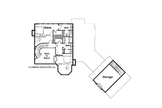 Floor Plan - Upper Floor for Tudor House Plan #928-61 - 3 bed, 3 bath