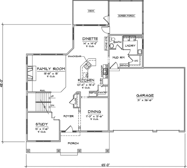 Architectural House Design - Country Floor Plan - Main Floor Plan #981-7