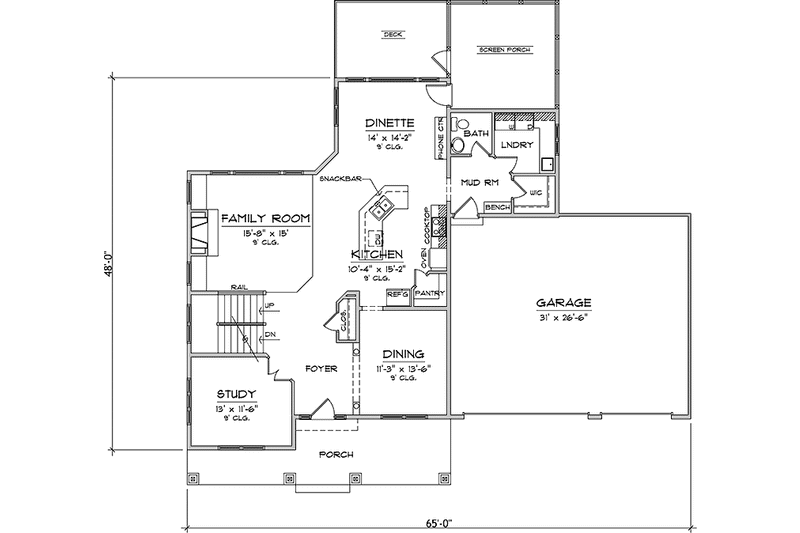 Home Plan - Floor Plan - Main Floor for Country House Plan #981-7 - 4 bed, 2.5 bath