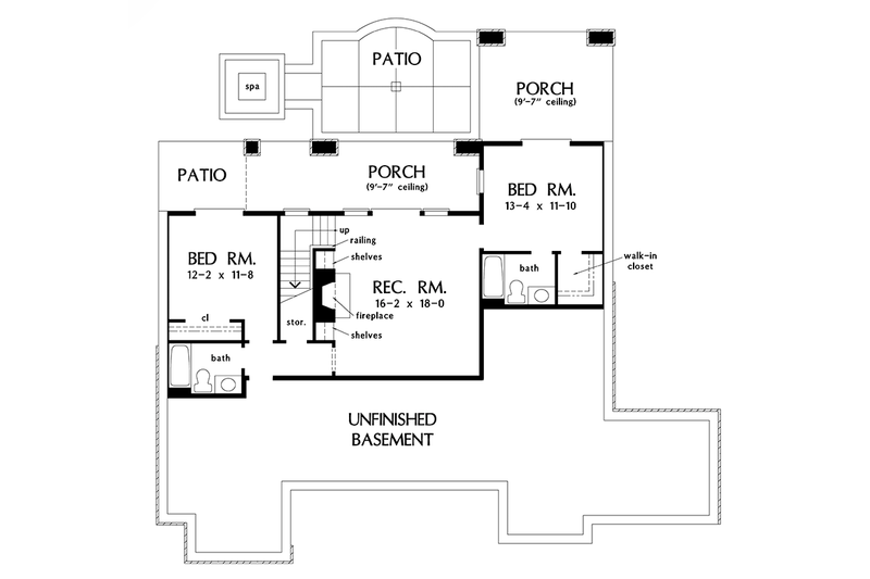 Home Plan - Floor Plan - Lower Floor for Craftsman House Plan #929-982 - 4 bed, 4 bath