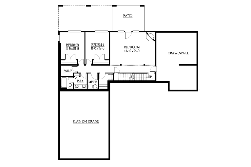 Home Plan - Floor Plan - Lower Floor for Craftsman House Plan #132-489 - 5 bed, 4 bath