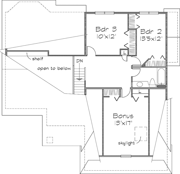Dream House Plan - Mediterranean Floor Plan - Upper Floor Plan #320-1055
