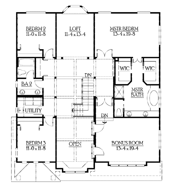 Home Plan - Craftsman Floor Plan - Upper Floor Plan #132-397