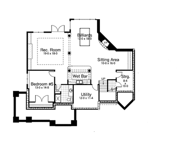 Home Plan - Country Floor Plan - Lower Floor Plan #51-1121