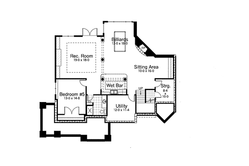 Home Plan - Floor Plan - Lower Floor for Country House Plan #51-1121 - 4 bed, 3.5 bath