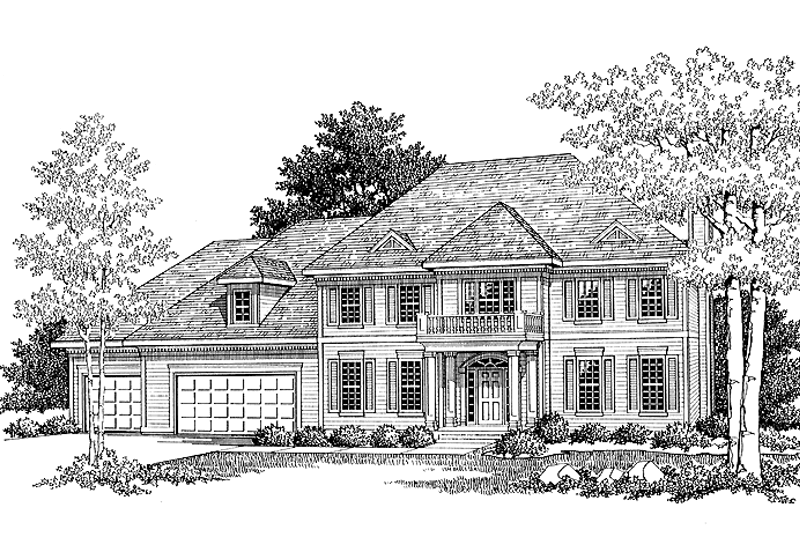 Home Plan - Classical Exterior - Front Elevation Plan #70-1313