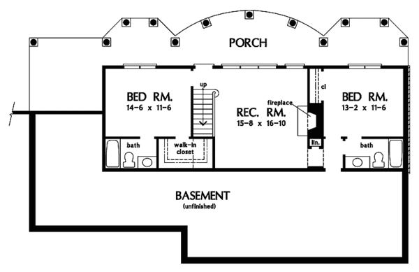 House Plan Design - Colonial Floor Plan - Lower Floor Plan #929-810
