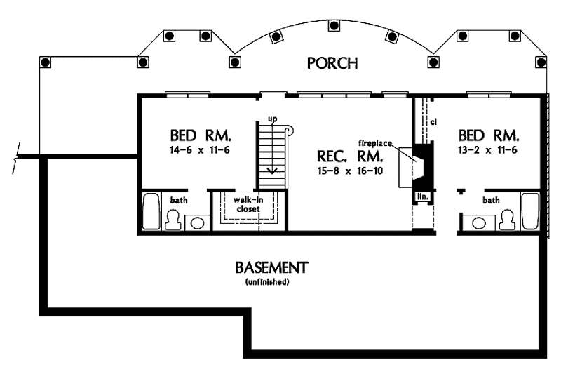 Home Plan - Floor Plan - Lower Floor for Colonial House Plan #929-810 - 4 bed, 4 bath