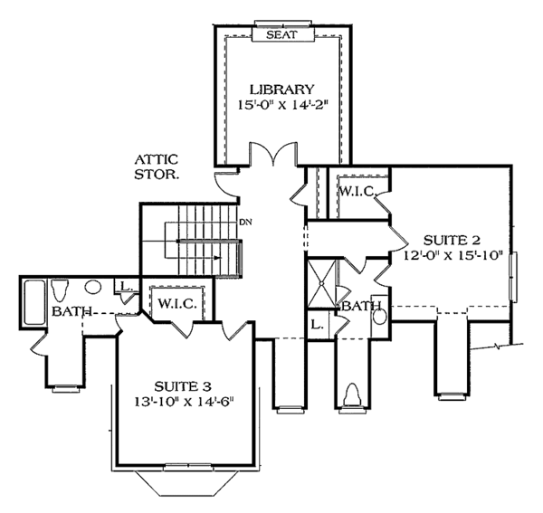 Home Plan - Craftsman Floor Plan - Upper Floor Plan #453-428