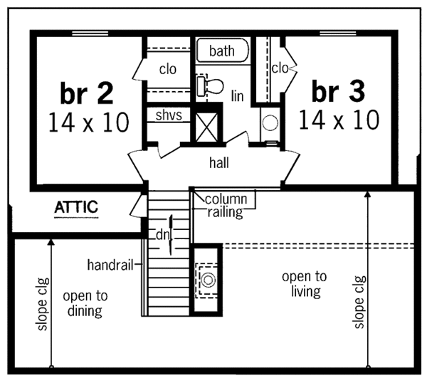Home Plan - Traditional Floor Plan - Upper Floor Plan #45-420