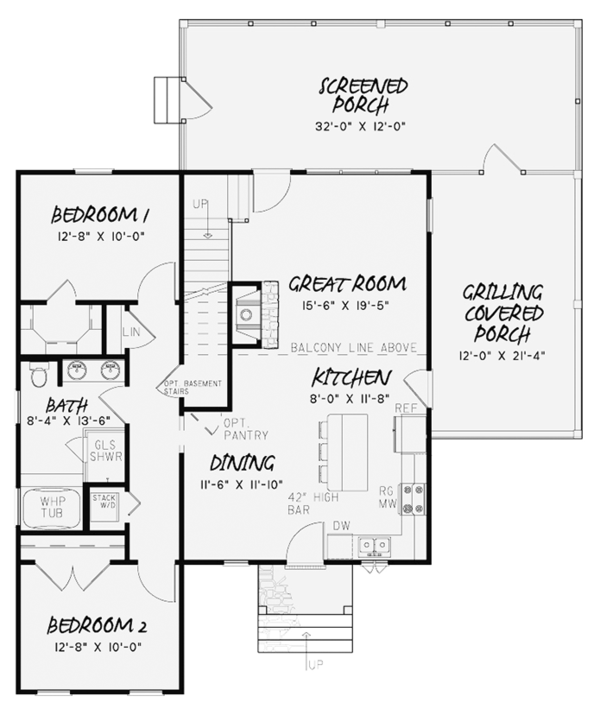 Home Plan - Craftsman Floor Plan - Main Floor Plan #17-3370