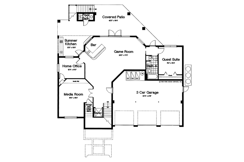 Home Plan - Floor Plan - Lower Floor for Mediterranean House Plan #417-733 - 4 bed, 4.5 bath